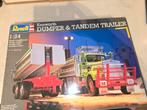 Revell 07556 Kenworth dumper & tandem trailer., Hobby en Vrije tijd, Modelbouw | Auto's en Voertuigen, Revell, Groter dan 1:32