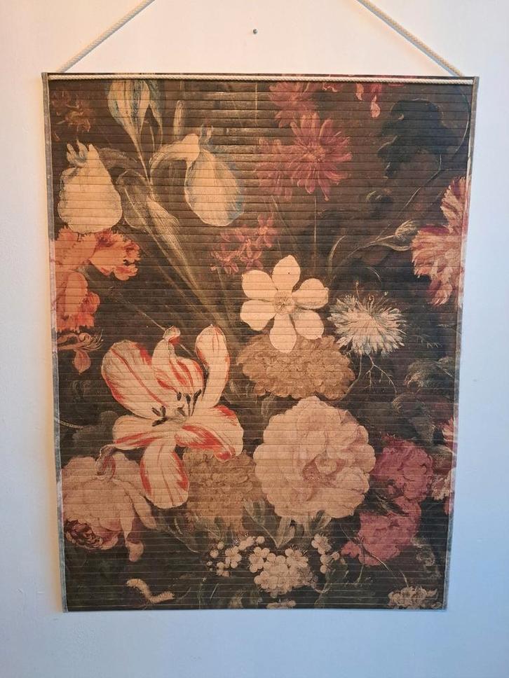 Wanddoek gebloemd bamboe 90x120, Huis en Inrichting, Woonaccessoires | Wanddecoraties, Ophalen of Verzenden