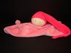 DIFRAX POPJE KNUFFELDOEKJE SOFTDOEK  VELOURS FUCHSIA MET ROZ, Ophalen of Verzenden, Nieuw, Overige typen