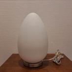 Vintage witte egg lamp ei lamp met zilveren voet (30 cm), Huis en Inrichting, Ophalen of Verzenden, Zo goed als nieuw, Minder dan 50 cm