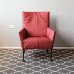 Montis Charly donkerrood leder - zwart onderstel, Huis en Inrichting, Fauteuils, Leer