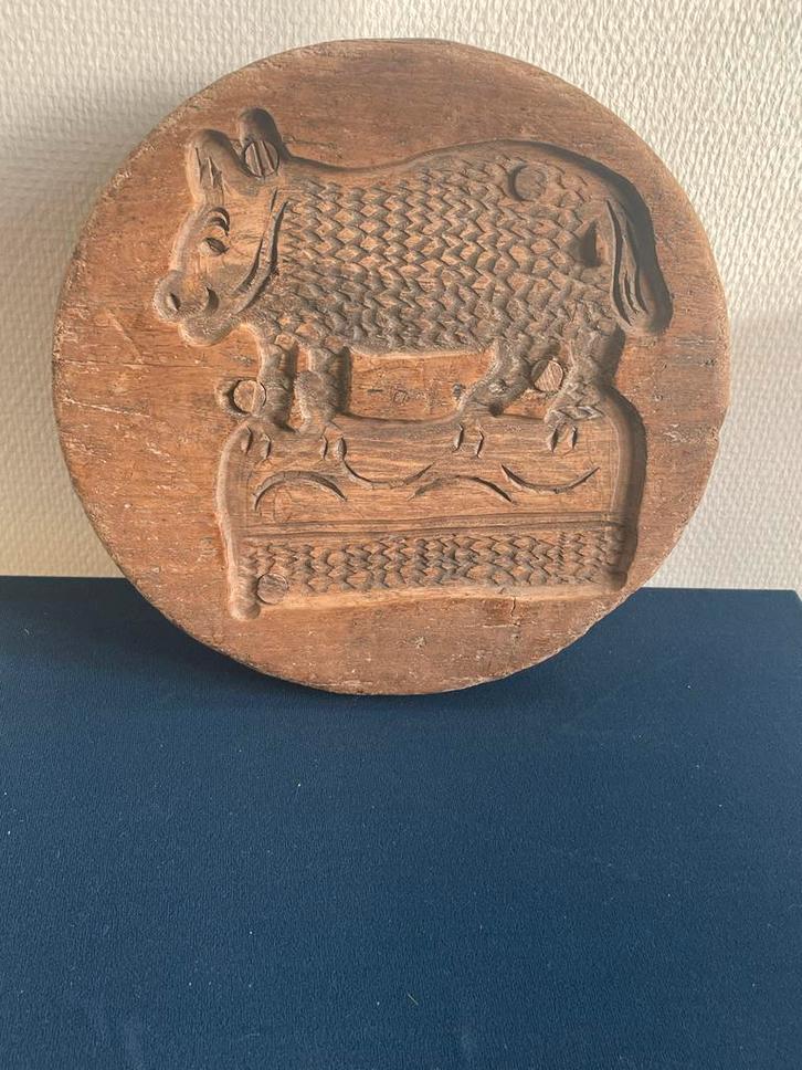 Vintage houten Kaaspers met diermotief, Antiek en Kunst, Antiek | Overige Antiek, Ophalen of Verzenden