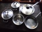 pannen set, Huis en Inrichting, Keuken | Potten en Pannen, Ophalen, Gebruikt, Pannenset, Rvs