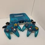 Nintendo 64 Clear Blue / Transparant Compleet in Nette Staat, Spelcomputers en Games, Spelcomputers | Nintendo 64, Flex Ltd., Zo goed als nieuw