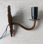 bronzen / koperen wandlampje met kleine fitting, Ophalen of Verzenden, Gebruikt, Metaal