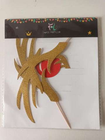 nieuw Rudolf taarttopper set, gewei ogen neus  beschikbaar voor biedingen