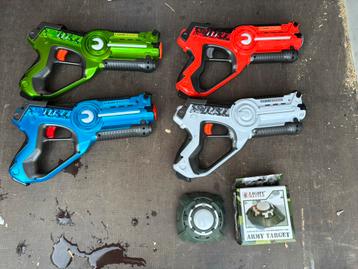 4x lasergun en 2x target voor uren buitenspeelplezier. Zgan! beschikbaar voor biedingen
