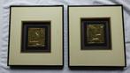 Harris G Strong: 2 Wandtableaux, Pyrite tile art in lijst, Antiek en Kunst, Kunst | Schilderijen | Klassiek, Ophalen of Verzenden