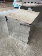 Bijzettafel travertin, Huis en Inrichting, Tafels | Bijzettafels, Ophalen, Rond, Minder dan 55 cm, 45 tot 60 cm