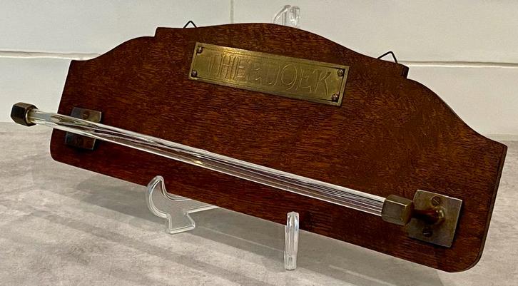 Zeer fraai Art Deco jaren ‘30 Theedoek-rekje, glazen stang, Antiek en Kunst, Antiek | Keukenbenodigdheden, Ophalen of Verzenden