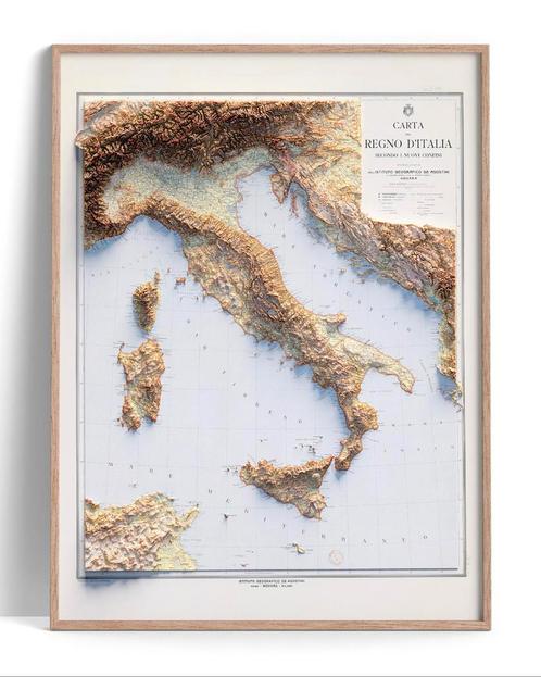 Italia kaart, Antiek en Kunst, Kunst | Litho's en Zeefdrukken, Ophalen of Verzenden