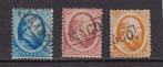 25.  1864 Koning Willem III, nvph nrs. 4 - 6, gebruikt., Verzenden, T/m 1940, Gestempeld