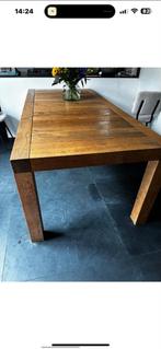 Eikenhouten tafel Van Dijk - Gezandstraald, Gebruikt, 100 tot 150 cm, Eikenhout, Ophalen of Verzenden