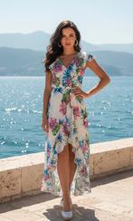 Maxi jurk met overslag en sleepje, Maat 38/40 (M), Wit, Ophalen of Verzenden, Zo goed als nieuw