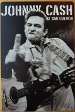 Johnny Cash at san quentin reclamebord van metaal wandbord, Nieuw, Foto of Kaart, Ophalen of Verzenden