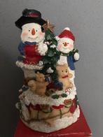 Kerst muziek doos met Sneeuwpoppen, Ophalen, Kunststof, Wit, Zo goed als nieuw