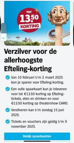 Efteling zegels, Tickets en Kaartjes, Drie personen of meer, Kortingskaart