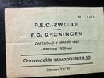 Voetbalticket  Pec Zwolle-Fc Groningen., Ophalen of Verzenden, Overige binnenlandse clubs