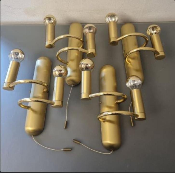 vintage wandlamp 70er stijl Leola - Sciolari stukprijs, Huis en Inrichting, Lampen | Wandlampen, Zo goed als nieuw, Metaal, Ophalen