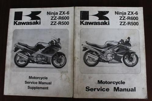 Kawasaki Ninja ZX-6 ZZ-R600 ZZ-R500 1990 1993 service manual, Motoren, Handleidingen en Instructieboekjes, Kawasaki, Ophalen of Verzenden