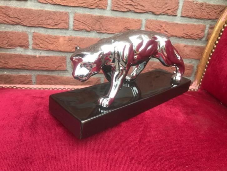 porseleinen beeld, lopend jachtluipaard, Antiek en Kunst, Curiosa en Brocante, Ophalen of Verzenden