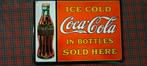 Coca Cola metalen reclame bord gebogen. ( kr 25 ), Verzamelen, Merken en Reclamevoorwerpen, Ophalen of Verzenden, Nieuw, Reclamebord
