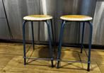 Vintage schoolkruk / barkruk (4 stuks), Ophalen, Gebruikt, Hout