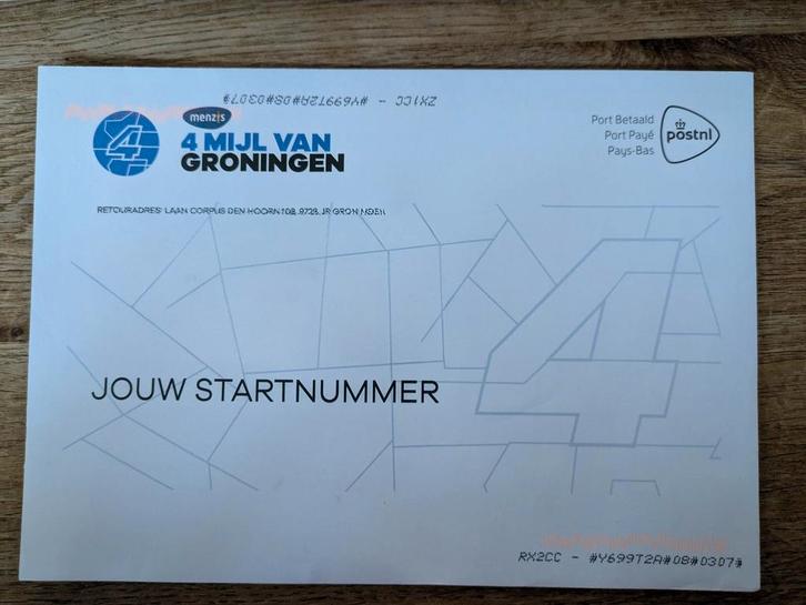 Startbewijs 4 Mijl van Groningen. Wave 13. Start 14:10, Tickets en Kaartjes, Overige Tickets en Kaartjes, Eén persoon