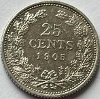 Schitterend kwartje 1905, Zilver, 25 cent, Ophalen of Verzenden, Koningin Wilhelmina