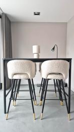 Bartafel met stoelen, barkrukken, Huis en Inrichting, Barkrukken, 2 krukken, Ophalen, Zo goed als nieuw, 60 tot 90 cm