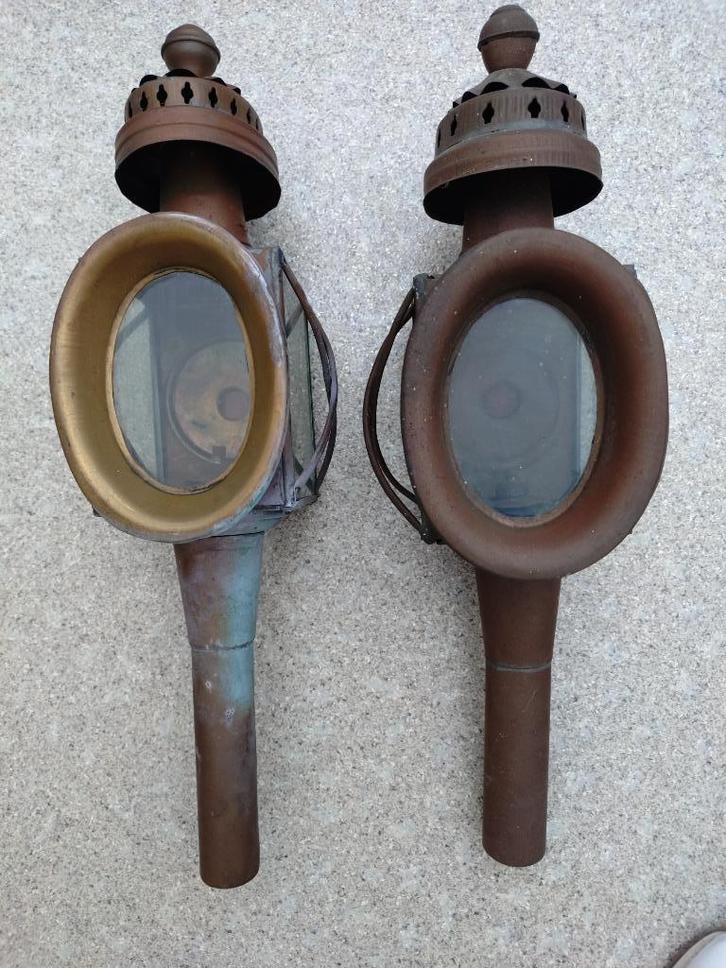 2 oude Koets lantaarns, Antiek en Kunst, Curiosa en Brocante, Ophalen of Verzenden