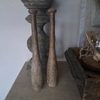 1x Oude brocante houten kegel pion hoogte 40cm *Etage3*, Gebruikt, ., Ophalen of Verzenden, .