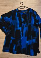 Blauw Zwarte Blouse Maat 52 - ZGAN, Kleding | Dames, Grote Maten, Ophalen of Verzenden, Zo goed als nieuw, Blauw, Blouse of Tuniek