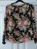 Zwarte floral bloemen blouse van Maison Scotch mt 1 = S., Kleding | Dames, Ophalen of Verzenden, Zo goed als nieuw, Maat 36 (S)