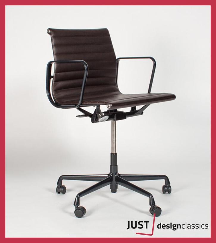 Vitra ea 117 Bruin Dubbelzijdig Leder Zwart Frame Nieuwstaat, Huis en Inrichting, Bureaustoelen, Zo goed als nieuw, Bureaustoel