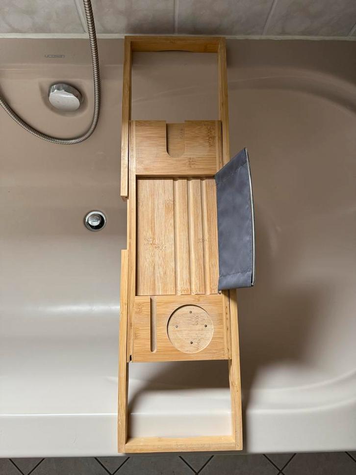 Uitschuifbare bamboe badplank / badrekje – €20, Huis en Inrichting, Badkamer | Badtextiel en Accessoires, Ophalen of Verzenden