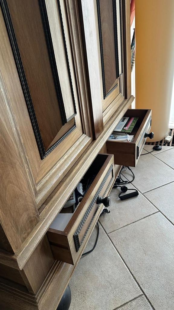 Houten kast met 4 lades en deuren, Huis en Inrichting, Kasten | Overige, Gebruikt, Ophalen