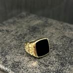 14k gouden ring zegelring heren onyx steen