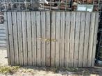 Houten Dubbele Poort met Frame, Ophalen, Gebruikt, Minder dan 3 meter, Minder dan 1 meter