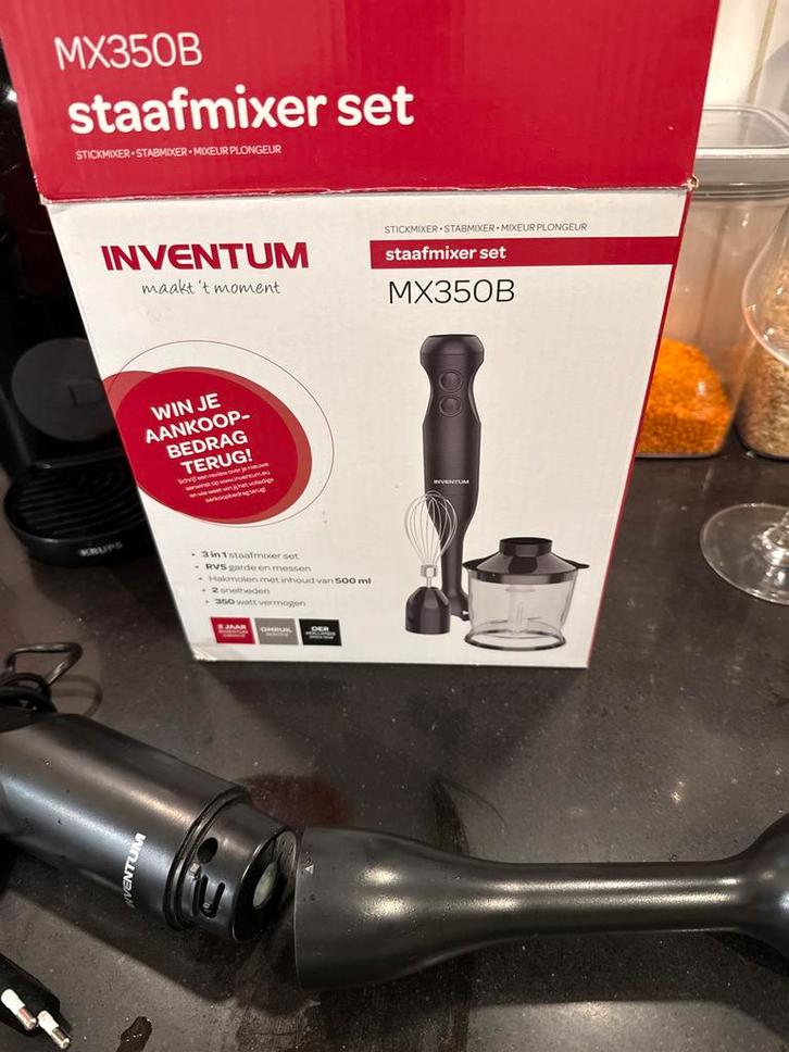 Inventum MX350B Staafmixer Set - Zo goed als nieuw, Witgoed en Apparatuur, Blenders, Zo goed als nieuw, Blender, Ophalen of Verzenden