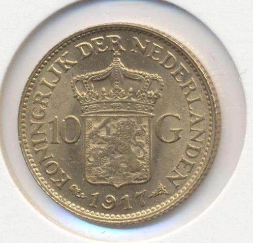 Nederland 10 Gulden 1917 Wilhelmina, Postzegels en Munten, Edelmetalen en Baren, Goud, Verzenden