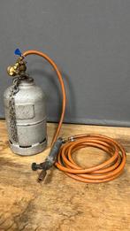 Karwei gas flesje met brander., Tuin en Terras, Ophalen of Verzenden, Zo goed als nieuw