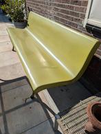 Vintage Groene polyester Tuinbank met stalen frame, Ophalen