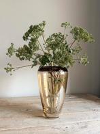 Grote amber kleurige glazen vaas  *HIT*, Overige kleuren, Ophalen of Verzenden, Minder dan 50 cm, Glas