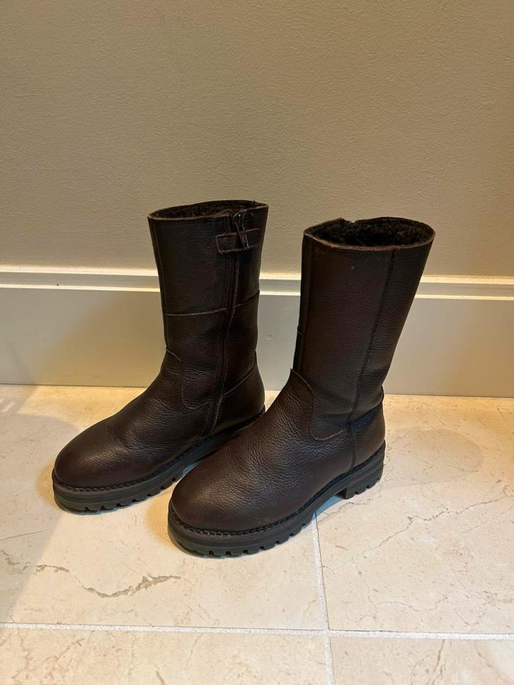 Laarzen kind bruin leer halfhoog maat 29, Kinderen en Baby's, Kinderkleding | Schoenen en Sokken, Zo goed als nieuw, Laarzen, Meisje