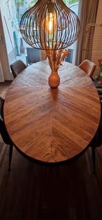 Ovalen spinpoot eetkamer tafel, Ophalen, Gebruikt, 100 tot 150 cm, 200 cm of meer
