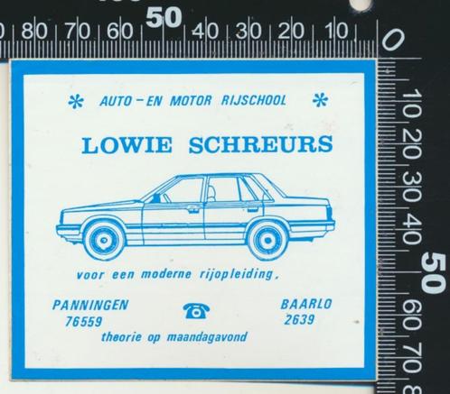 Sticker: Auto en Motor Rijschool Lowie Schreurs - Baarlo (2), Verzamelen, Stickers, Zo goed als nieuw, Bedrijf of Vereniging, Ophalen of Verzenden