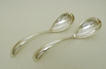 Zilver 2x compote/sauslepel Haags Lofje Gerritsen Zeist 1920 beschikbaar voor biedingen