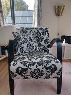 Zwart witte fauteuil, Huis en Inrichting, Fauteuils, Ophalen, Minder dan 75 cm, Zo goed als nieuw, Stof