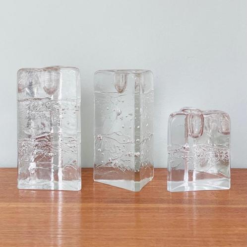 3 iittala KANDELAREN driehoek glas Arkipelago Timo Sarpaneva, Huis en Inrichting, Woonaccessoires | Kandelaars en Kaarsen, Gebruikt